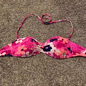 Flowered bikini top